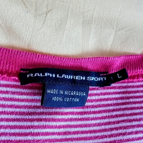 Stripped Pink Ralph Lauren T-shirt - Picture 3 of 4